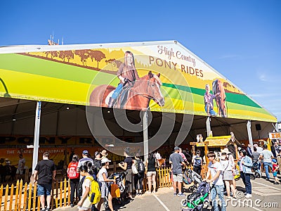 Pony ride at Sydney Easter show. Editorial Stock Photo